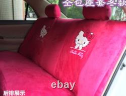 New Hello Kitty Car Seat Covers Steering Wheel Cover Head restraint 18pcs