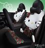 New Hello Kitty Five Seats Car Seat Cover Steering Wheel Headrest Fashion Models