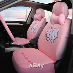 New Hello Kitty five seats car seat cover steering wheel headrest fashion models