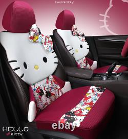 New Hello Kitty five seats car seat cover steering wheel headrest fashion models