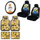 New Minions Car Truck Front Rear Floor Mats Seat Covers & Steering Wheel Cover