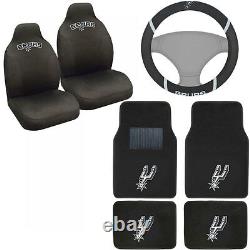New NBA San Antonio Spurs Car Truck Seat Covers Floor Mats Steering Wheel Cover