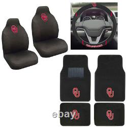 New NCAA Oklahoma Sooners Car Truck Seat Covers Floor Mats Steering Wheel Cover