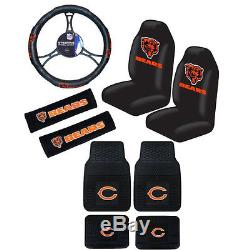 New NFL Chicago Bears Car Truck Seat Covers Steering Wheel Cover Floor Mats