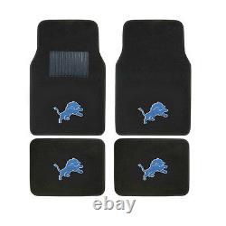 New NFL Detroit Lions Car Truck Seat Covers Floor Mats Steering Wheel Cover Set