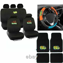 New Scooby Doo By Doo Car Front Rear Floor Mats Seat Covers Steering Wheel Cover