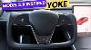 New Tesla Model S X Yoke Steering Wheel For Tesla Model 3 Y Plaid Airbag Cover 2023