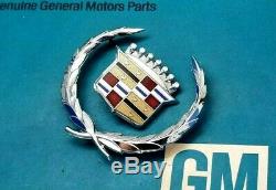 Nos 63 66 Cadillac Eldorado Fleetwood Crest Wreath Emblem Set Oem Gm Trim