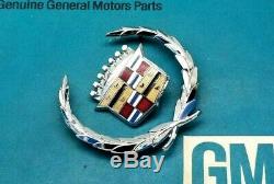 Nos 63 66 Cadillac Eldorado Fleetwood Crest Wreath Emblem Set Oem Gm Trim