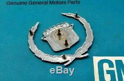 Nos 63 66 Cadillac Eldorado Fleetwood Crest Wreath Emblem Set Oem Gm Trim