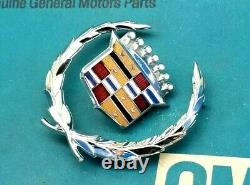 Nos 63 66 Cadillac Eldorado Fleetwood Limo Crest Wreath 1/4 Panel Emblem Set Gm