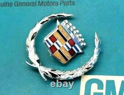 Nos 63 66 Cadillac Eldorado Fleetwood Limo Crest Wreath 1/4 Panel Emblem Set Gm