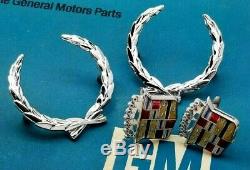 Nos 76 77 78 79 Cadillac Seville Crest Wreath Roof Emblem Set Sail Panel Gm Trim