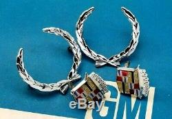 Nos 76 77 78 79 Cadillac Seville Crest Wreath Roof Emblem Set Sail Panel Gm Trim