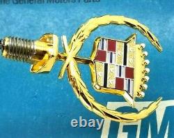 Nos 80 92 Cadillac 24k Gold Fleetwood Brougham Hood Ornament Header Panel Emblem