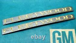 Nos 93 96 Cadillac Gold Fleetwood Door Emblem Set Oem Gm Brougham Vogue Trim