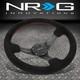 Nrg Reinforced 350mm 3deep Dish Spoke Red Stitching Suede Grip Steering Wheel