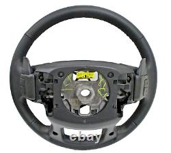 OEM 22-23 Chevy Silverado GMC Sierra Black Silver Leather Shifter Steering Wheel