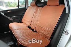 Orange Brown Seat Belt Steering Wheel Shift Knob Front & Back Car Seat Cover Set