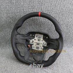 Perforated Leather Steering Wheel Black Stitching Fits Ford F150 WithHeated 21-24