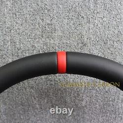 Perforated Leather Steering Wheel Black Stitching Fits Ford F150 WithHeated 21-24