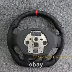 Perforated Leather Steering Wheel Black Stitching Fits Ford F150 WithHeated 21-24