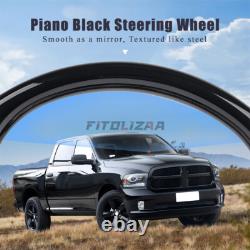 Piano Black Steering Wheel For Dodge RAM 1500 2013-2018 Perforated Leather Grips Piano Black Steering Wheel For Dodge RAM 1500 2013-2018 Perforated Leather Grips