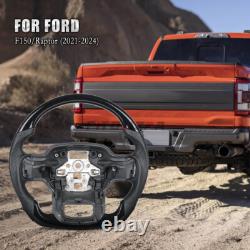 Piano Black Steering Wheel For Ford F150 Raptor 21-24 No Heated Leather Grips