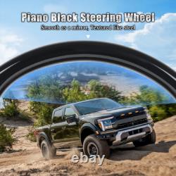 Piano Black Steering Wheel For Ford F150 Raptor 21-24 No Heated Leather Grips