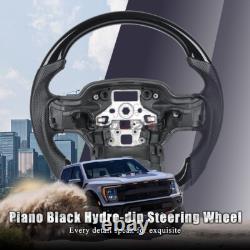 Piano Black Steering Wheel For Ford F150 Raptor 21-24 No Heated Leather Grips