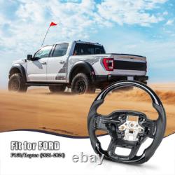Piano Black Steering Wheel For Ford F150 Raptor 21-24 No Heated Leather Grips