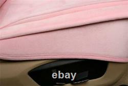 Pink Plush Car Seat Covers with Steering Wheel Cover Full Set Universal Interior