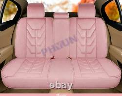 Plush Fur Pink Car Seat CoversSteering Wheel CoverHeadrest & Lumbar Pillow -US