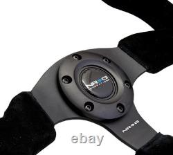 RACING STEERING WHEEL SUEDE Black NRG INNOVATIONS RST-012S