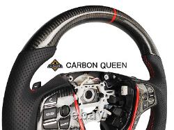 REAL CARBON FIBER Steering Wheel FOR Acura TLX BLACK LEATHER 2015 2020 YEARS