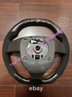 REAL CARBON FIBER Steering Wheel FOR Cadillac CTS-V WithRED+BUTTONS/FLAT TOP