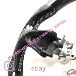 REAL CARBON FIBER Steering Wheel FOR INFINITI q50 WHITE ACCENT