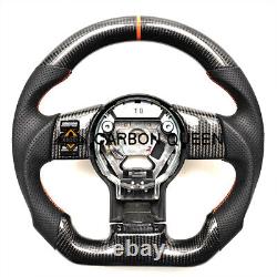 REAL CARBON FIBER Steering Wheel FOR NISSAN 350Z ORANGE LINE With BLACK LEATHER