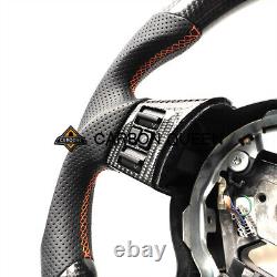 REAL CARBON FIBER Steering Wheel FOR NISSAN 350Z ORANGE LINE With BLACK LEATHER