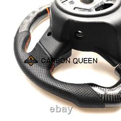 REAL CARBON FIBER Steering Wheel FOR NISSAN 350Z ORANGE LINE With BLACK LEATHER