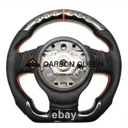 REAL CARBON FIBER Steering Wheel FOR NISSAN 350Z ORANGE LINE With BLACK LEATHER