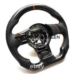 REAL CARBON FIBER Steering Wheel FOR NISSAN 350Z ORANGE LINE With BLACK LEATHER