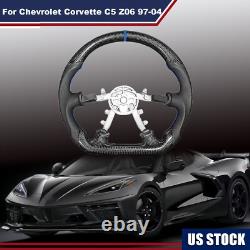 REAL CARBON FIBER Steering Wheel For Chevrolet Corvette C5 Z06 97-04 YEAR BLUE