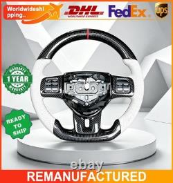 REAL CARBON FIBER Steering Wheel White Dodge Challenger 2011-2014 YEARS