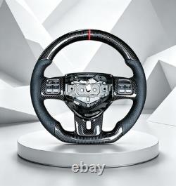 REAL CARBON FIBER Steering Wheel White Dodge Challenger 2011-2014 YEARS