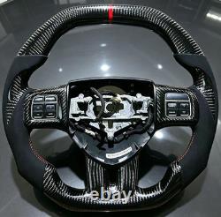 REAL CARBON FIBER Steering Wheel White Dodge Challenger 2011-2014 YEARS
