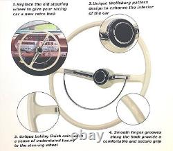 RETRO CLASSIC STYLE STEERING WHEEL 15-3/4 Inch For 1953-1967 Volkswagon Beetle