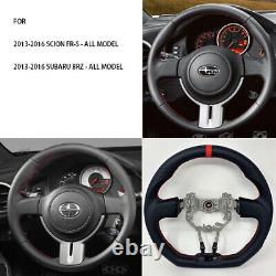 REVESOL Black Sports Steering Wheel Red Strip for 2013-2016 SCION FR-S FRS BRZ