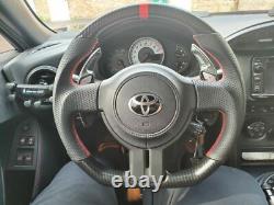 REVESOL Hydro-Dip Carbon Fiber Black Steering Wheel for 2013-2016 SCION FR-S BRZ