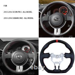REVESOL Hydro-Dip Carbon Fiber Black Steering Wheel for 2013-2016 SCION FR-S BRZ